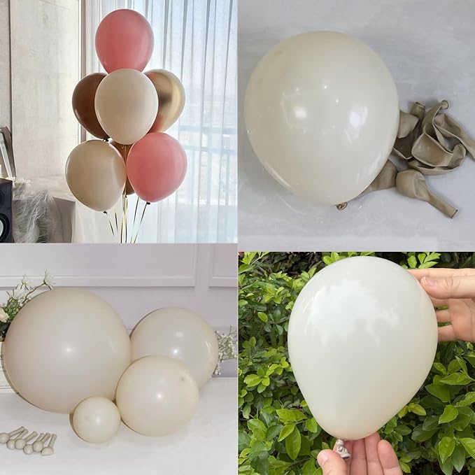 5 inch White Sand Latex Balloons - Image 6