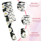 Wide Tooth Comb,Effortless Tangle Removal for Curly, Wet, Long Hair Wet,Cute Aesthetic Design for Women Men and Girls (Balck-02)