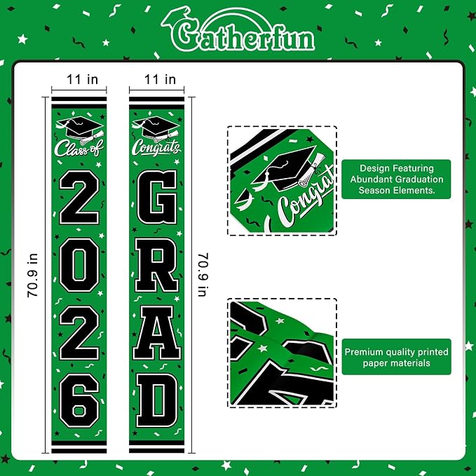 2026 Graduation Decorations, Congrats Grad Banner Backdrop - Image 2