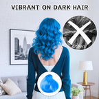 Byhoo Blue Temporary Hair Dye for Kids, Cream Formula, 6 Combs, Washable Hair Color for Dark & Light Hair for Girls Party Halloween Cosplay