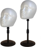 2 PACKS Adjustable wig or hat styrofoam mannequin head holder stand (13”to 17”)