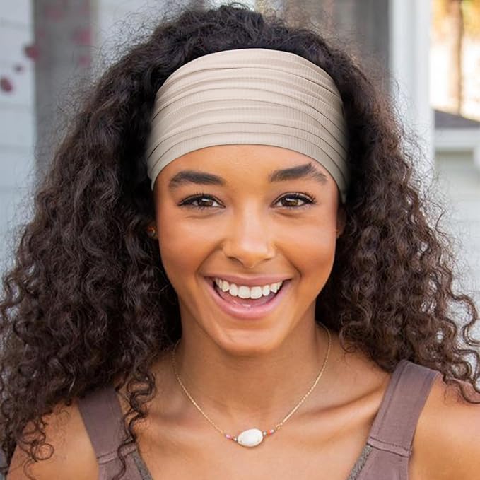 DRESHOW 4 Pack Turban Headbands for Women Wide Vintage Head Wraps Knotted Cute Hair Band Accessories