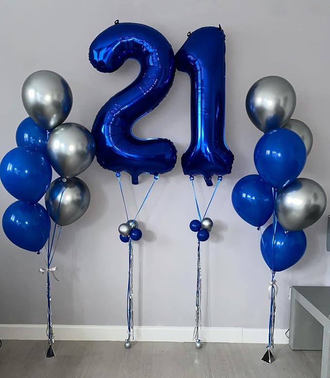 40 Inch Navy Blue 11 Balloons Giant Number 11 Balloons Navy Blue 11 Birthday - Image 3