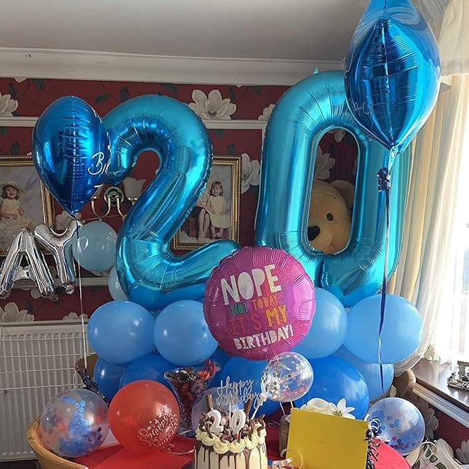 40 inch Blue Number Balloon Giant Foil Helium Balloons Blue Number 2 Balloon - Image 3