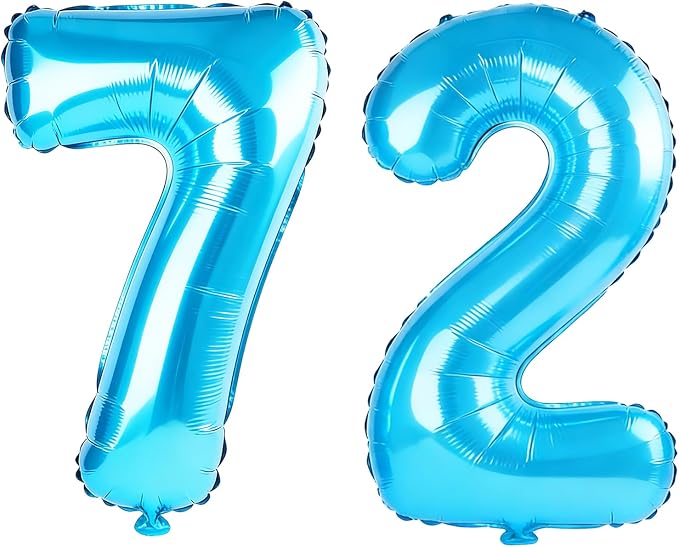 40 Inch Number 72 Balloons for 72nd Birthday Party Decorations, 0-100 Jewelry by FOBELEC