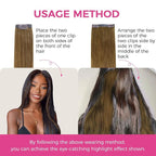 Lashey Clip in Hair Extensions Real Human Hair, 4pcs 50g Medium Brown Human Hair Extensions 22 Inch Straight Hair Extension Clips for Black Women