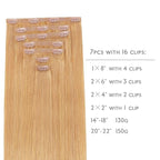 WENNALIFE Seamless Clip In Hair Extensions Human Hair, 24 Inch 160g 7pcs Strawberry Blonde Real Hair Extensions Clip in Human Hair Invisible PU Skin Weft Natural Remy Human Hair Extensions