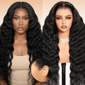 Arabella 13x6 Deep Curly Human Hair Wig 210% Density Curly Wigs Human Hair 100% Glueless Lace Front Wig 12a Pre Plucked Bleached Pre-Cut Wigs (22inch,13x6 deep curly wig)