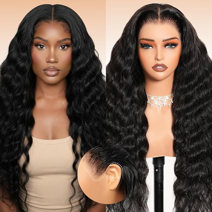 Arabella 13x6 Deep Curly Human Hair Wig 210% Density Curly Wigs Human Hair 100% Glueless Lace Front Wig 12a Pre Plucked Bleached Pre-Cut Wigs (20inch,13x6 deep curly wig)