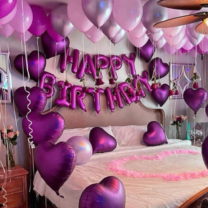 16 Inch 52Pcs Purple Letter Balloons, Reusable Shiny A-Z Foil Balloon Letters - Image 5