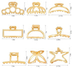 CWJCYTNSN Small Gold Hair Clips, 10Pcs Metal Hair Claw Clips for Women Thick Thin Hair, Non-Slip Hair Clips for Women and Girls, Strong Hold Hair Accessories