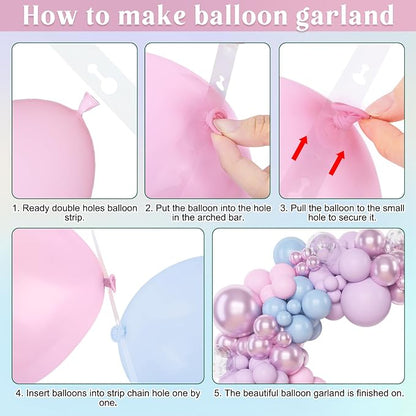 Amandir 153pcs Pink Purple Blue Balloons Arch Garland Kit Different Sizes | 18 - Image 3