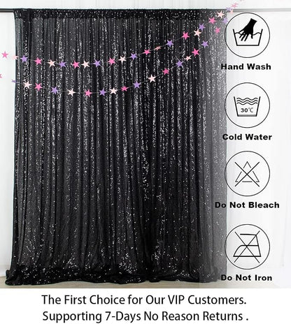 ShinyBeauty 10x10FT Black Sequin Backdrop | Photography & Wedding Background | - Image 5