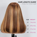 210% Density 13x6 Highlight Ombre Full Lace Frontal Bob Wig Human Hair 12A Brazilian Virgin Human Hair Pre Plucked 4/27 Honey Blonde HD Transparent Lace Glueless Wigs Human Hair 14 Inch