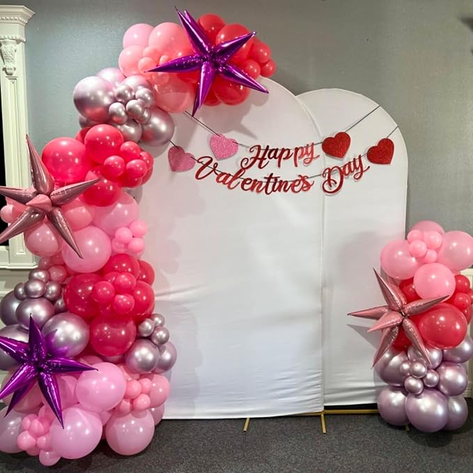 Pink Balloons Set 12 Inch Hot Pink and White Balloons 35 Pcs Rose Red Light - Image 7