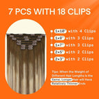 Full Shine Hair Extensions Real Human Hair Clip ins 16 Inch Invisible Clip in Extensions Remy Hair 7 Pcs Balayage Brown Ombre Ash Brown Mix Blonde 4/27/60/8 Hair Extensions for Fine Hair 120 G