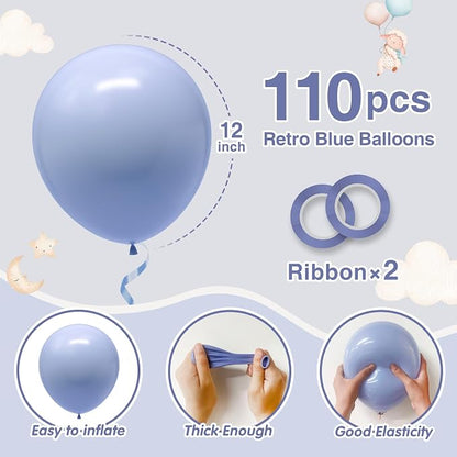 110pcs Dusty Blue Balloons 12 Inch Latex Balloon - Image 2