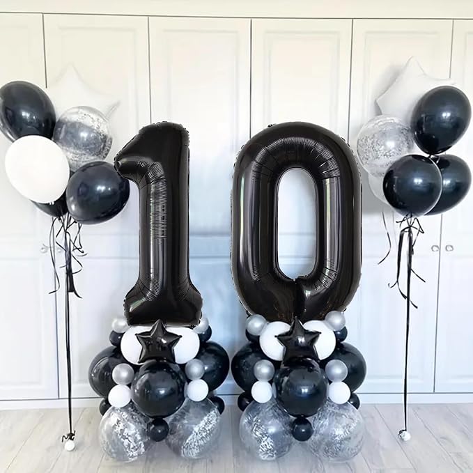 Number Balloons Black Party Balloon - Image 5