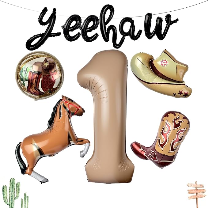40 In Western Cowboy Balloons, My First Rodeo Birthday Decorations Boy | Wild by Unknown