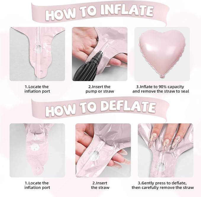 Pink Cream Heart Balloons - Image 4