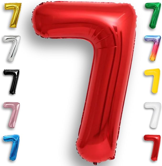 Red Number Balloon 7 Mylar Foil Balloons 40 inch by Unknown