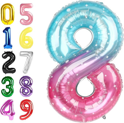 Number Balloons 40 Inch Pink Blue Purple 7 Balloon by Argthjy
