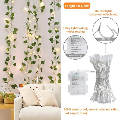 CEWOR 24 Pack 173ft Fake Ivy Vines, Artificial Ivy Garland - Image 3