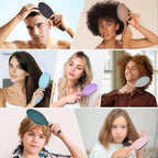 Boar Bristles Hair Brush for Women and Men, Detangling Hair Brush for Smoothing Massage Add Shine, Nylon&Boar Bristles Detangler brush for Hair Healthy (1 Pack-Purple)