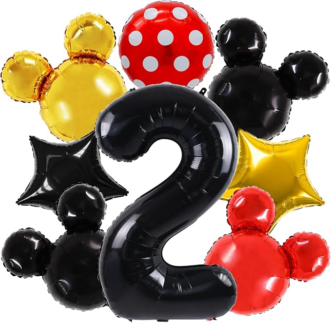 Vuzvuv Red Black Gold Foil Balloon Set by Vuzvuv