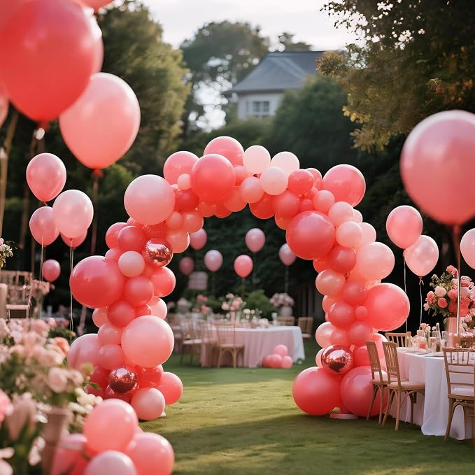 110pcs Coral Red Balloon 12 Inch, Coral Red Latex Balloons - Image 7