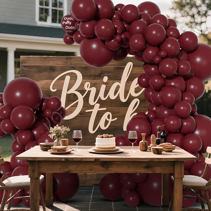 Ouddy Party 129Pcs Burgundy Balloons Different Sizes 18 12 10 5 Inch | 6Pcs 18” - Image 5
