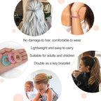 JessLab Spiral Hair Ties, 20 Pcs Traceless Phone Cord Hair Ties No Crease Spiral Bracelet Plastic Coil Ponytail Holders No-Damage Headband Hair Accessory for Girls Women Ladies Gift (Steel Beaded)
