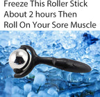 Roller Massage Ball - Ergonomic Handle Cold Warm Compression Temperature Keeper Stainless Steel Muscle Pain Relief Body Neck Shoulder Back Leg Calf Therapy Ice Heat Hot-Roller Stick