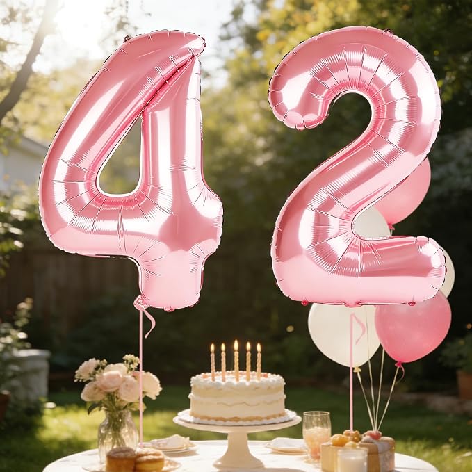 40 Inch Number 42 Balloons for 42nd Birthday Party Decorations, 0-100 Jewelry - Image 3