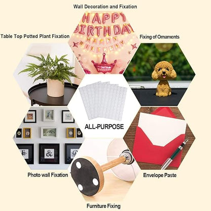 JANYUN 140 Pcs Adhesive Dots, Putty Clear Tack No Trace Small Tape Stickers | - Image 7