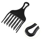 VOCOSTE Afro Hair Pick Comb Large, Plastic, Black - Curly Hair Styling Tool for Men & Women