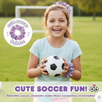 Soccer Hair Scrunchies, 12 Pieces Colorful Football Pattern Hair Ties, Elastic Ponytail Holders, Sports Team Accessories for Girls Women Players Coaches