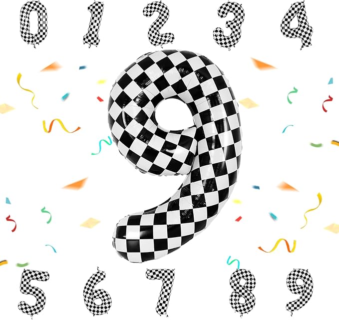 40 Inch Checkered Number Balloon by Unknown