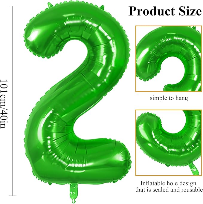 Number 2 Balloons for 2th Birthday Party Decorations, 0-100 Large No.2 Balloons - Image 2