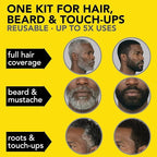 Reusable Hair & Beard Dye System for Men – Up to 5 Uses | 7-Minute Natural-Looking Gray Coverage | No-Drip Cream with SkinArmour® – Cleverman (Dark Brown for Black Men)