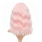 FAELBATY Light Pink Wigs For Women Curly Wavy Synthetic Women Girl's Wig Pure Pastel Cosplay Costume Halloween Wigs (14" Light Pink)