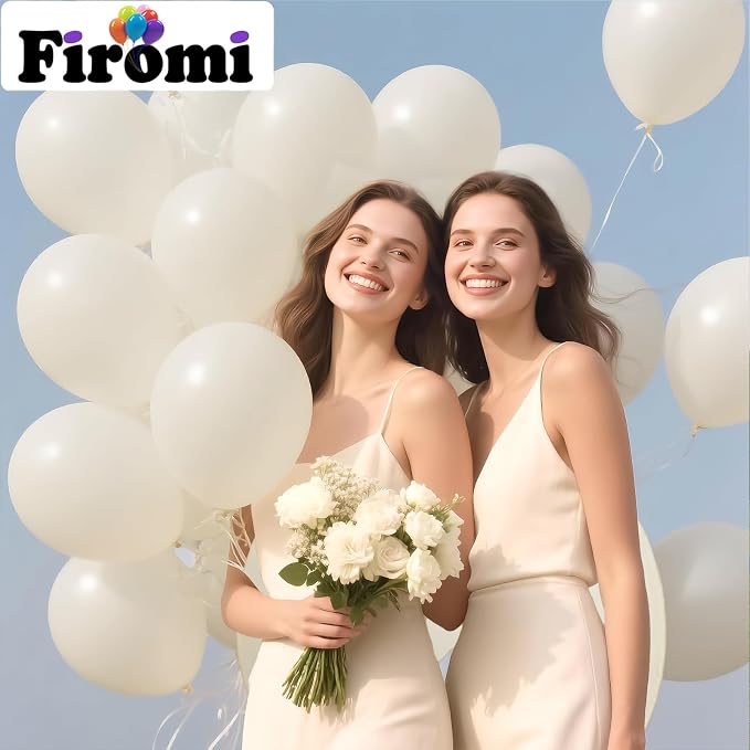 Firomi Beige Latex Balloons 12-inch 100 Pack | Big Helium Thicken Sand Balloon - Image 5