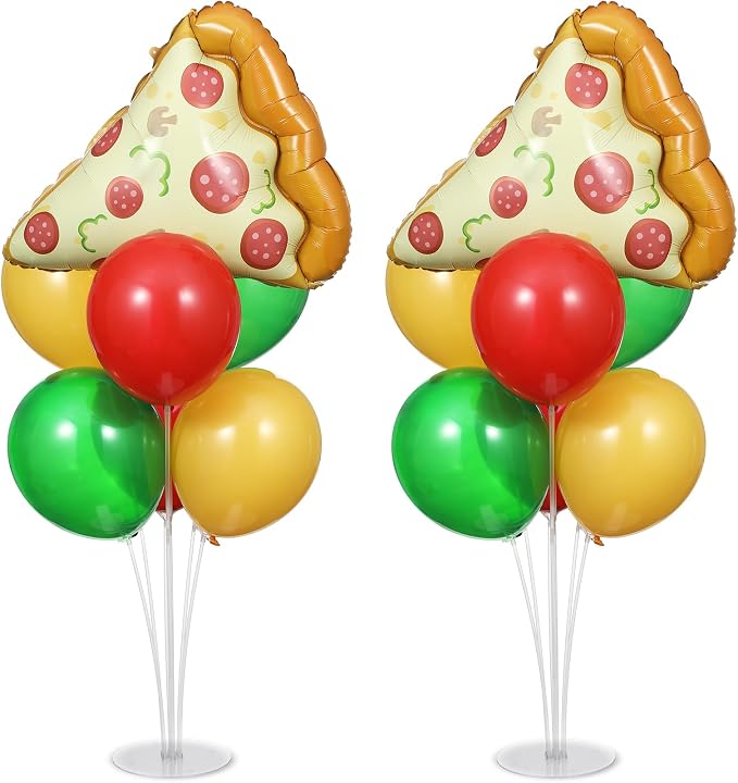 Pizzas Party Balloons Stand Kit 2 Sets by Naozinebi