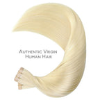 WENNALIFE Tape in Hair Extensions Human Hair, 40pcs 100g 24 inch Bleach Blonde Straight Invisible Reusable Real Hair Extensions