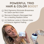 VITAMINS hair cosmetics Keratin Purple Hair Mask - Blue Hair Mask Deep Conditioner Treatment - Blonde Toner to Neutralize Brassiness in Brassy Blonde, Silver, White, Gray & Brown Locks