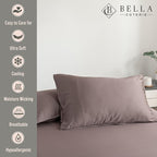 Bella Coterie | Luxury Bamboo Viscose King Size Pillowcase Set | 100% Organically Grown | Ultra Soft | Cooling | 2 Pcs [Mocha]