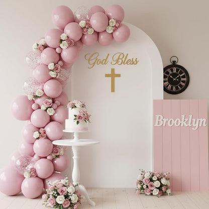 RUBFAC Dusty Pink Balloons 129pcs Different Sizes Pack of 18 12 10 5 Inch | - Image 8