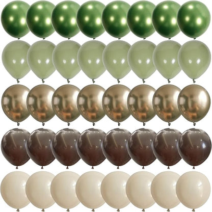 Sage Green Brown Safari Balloons, Camo Army Hunting Balloons by Govpy