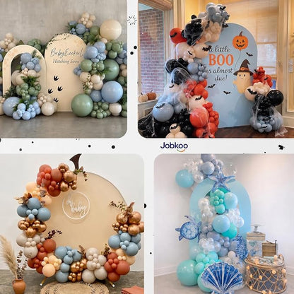 Jobkoo Dusty Blue Balloons, 12 Inch Slate Fog Pale Blue Aqua Latex Balloon | - Image 7