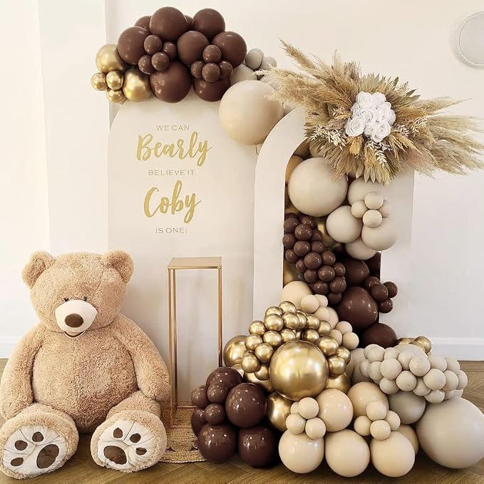 Dark Brown Balloons Double Stuffed Balloon Garland Arch Kit Different Sizes - Image 6